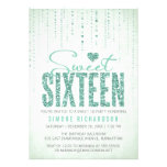 Sparkly Glitter Sweet Sixteen Party Invitation