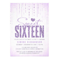 Sparkly Glitter Sweet Sixteen Party Invitation