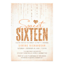 Sparkly Glitter Sweet Sixteen Party Invitation