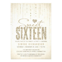 Sparkly Glitter Sweet Sixteen Party Invitation