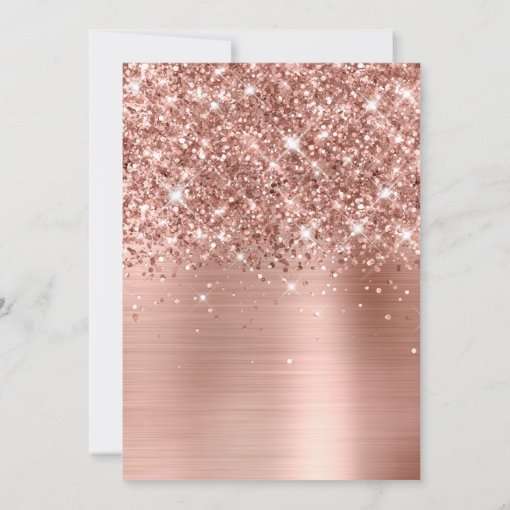 Sparkly Glittery Rose Gold Glam Th Birthday Invitation Zazzle