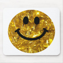 Sparkly Gold Bling Smiley Mousepad