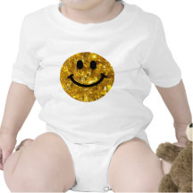 Sparkly Gold Bling Smiley Shirts