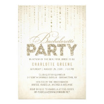 Sparkly Gold Glitter Bachelorette Party Invitation