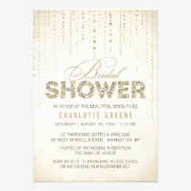 Sparkly Gold Glitter Bridal Shower Invitation invitations