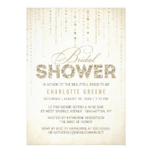 Sparkly Gold Glitter Bridal Shower Invitation
