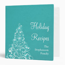 Sparkly Holiday Tree Binder (1.5 inch), Aqua