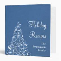 Sparkly Holiday Tree Binder (1.5 inch), Blue