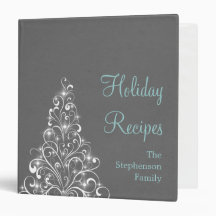 Sparkly Holiday Tree Binder (1.5 inch), Gray