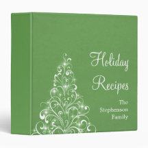 Sparkly Holiday Tree Binder (1.5 inch), Green