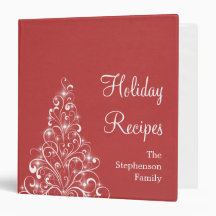 Sparkly Holiday Tree Binder (1.5 inch), Red