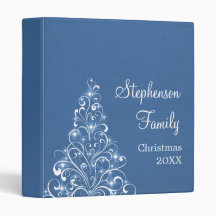 Sparkly Holiday Tree Binder (1 inch), Blue