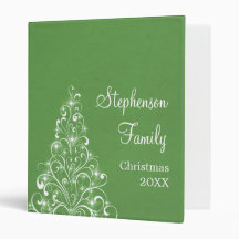 Sparkly Holiday Tree Binder (1 inch), Green