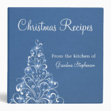 Sparkly Holiday Tree Binder (2 inch), Blue