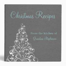 Sparkly Holiday Tree Binder (2 inch), Gray