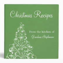 Sparkly Holiday Tree Binder (2 inch), Green