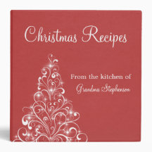Sparkly Holiday Tree Binder (2 inch), Red