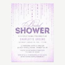 Sparkly Lavender Glitter Bridal Shower Invitation invitations