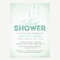 Sparkly Mint Glitter Bridal Shower Invitation invitations