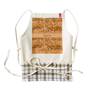 Sparkly Orange Glitter Zazzle HEART Apron