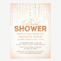 Sparkly Peach Glitter Bridal Shower Invitation invitations