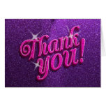 Sparkly Pink and Purple Thank You Card cards