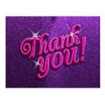Sparkly Pink and Purple Thank You Postcard postcards