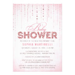Sparkly Pink Glitter Baby Shower Invitation