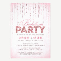 Sparkly Pink Glitter Bachelorette Party Invitation invitations