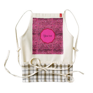 Sparkly Pink Glitter Zazzle HEART Apron