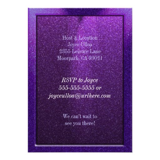 Sparkly Purple 30 and Flirty Birthday Invitations
