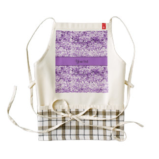 Sparkly Purple Glitter Zazzle HEART Apron