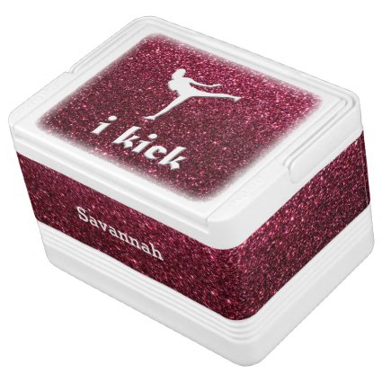 Sparkly Shimmering fuchsia 'i kick' Igloo Can Cooler