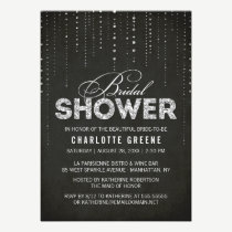 Sparkly Silver Glitter Bridal Shower Invitation invitations