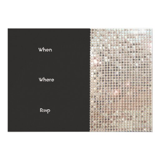 Sparkly Silver Sequins Festive Fun Party Announcement