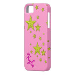 sparkly star glitter pink gold iphone 5 cover case