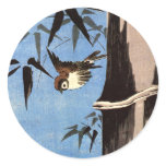 Sparrow and Bamboo, Ando Hiroshige stickers