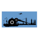 Sparrow city plane poster - Blue posters