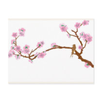 Sparrow on Tree 4 - Postcard
