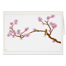 Sparrow on Tree - Greeting Card