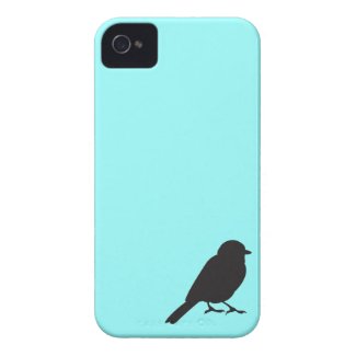 Sparrow silhouette blue iPhone case skin Iphone 4 Case-mate Cases