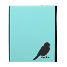 Sparrow silhouette chic blue swallow bird iPad folio case