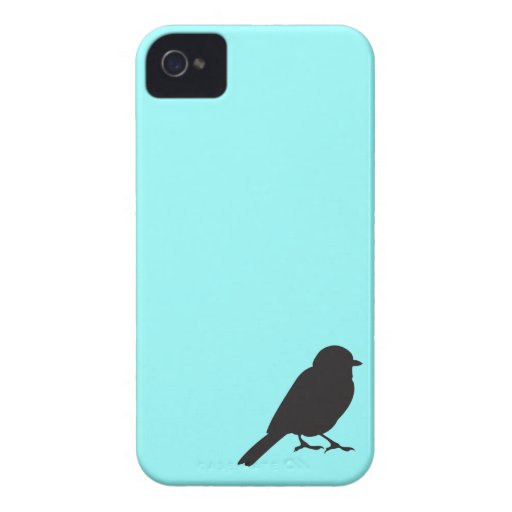 Sparrow silhouette chic tiffany blue swallow bird iPhone 4 Case-Mate cases