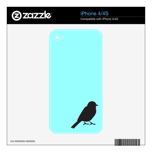 Sparrow swallow bird silhouette blue birds graphic skin for iPhone 4