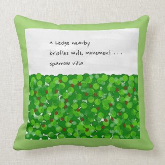 Sparrow Villa Haiku Art Pillow