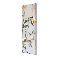 Sparrows and Camellia in Snow by Ando Hiroshige wrappedcanvas