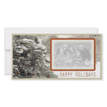 Sparrows in snowy tree holiday Photo Card photo cards