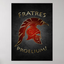 Spartan Battle Greek Warrior Red Poster