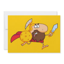 Spartan-Gladiator-Running-With-a-Sword-and-Shield Personalized Invitations