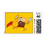 Spartan-Gladiator-Running-With-a-Sword-and-Shield Stamps